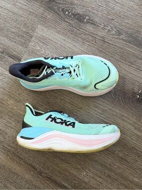 Hoka Women's Mint Green and Pink Road Running Shoes